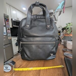 Disney Black Backpack with Structured Shape and Textured Fabric